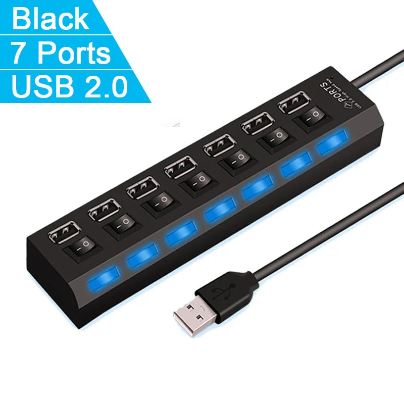 🔌 USB 2.0 HUB – Mehr Anschlüsse für deinen Laptop oder PC!